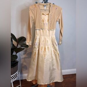 Frozen 2 Princess Ana Harvest Dress Elegant Cream and Gold Women's Small